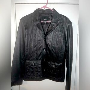 Vintage Black Leather Jacket- Barely worn, great condition!